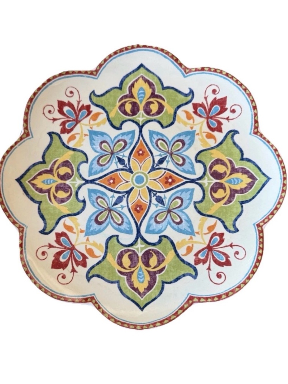 VTG Pier 1 Scalloped Edge Ironstone Decorative Plate Tapestry
